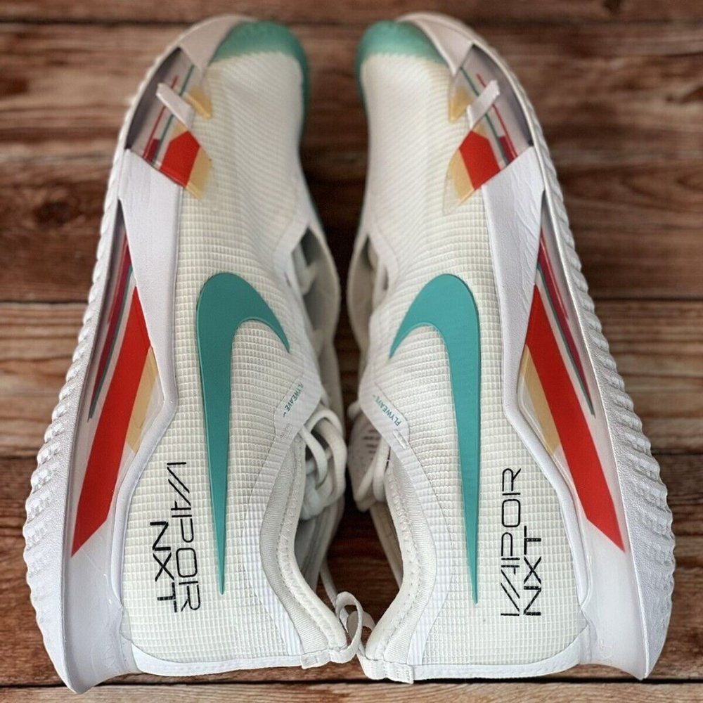 Nike Court React Vapor NXT HC Shoes White Teal Red CV0724-136  Men’s Size 10.5 - Picture 6 of 10